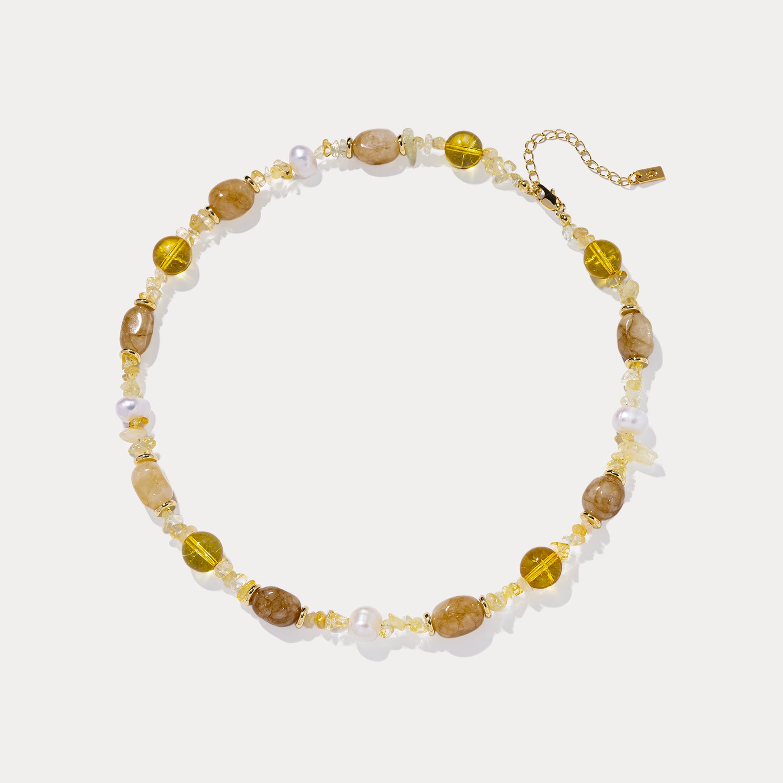 Selenichast Statement Citrine Beaded Necklace Gemstone Jewelry