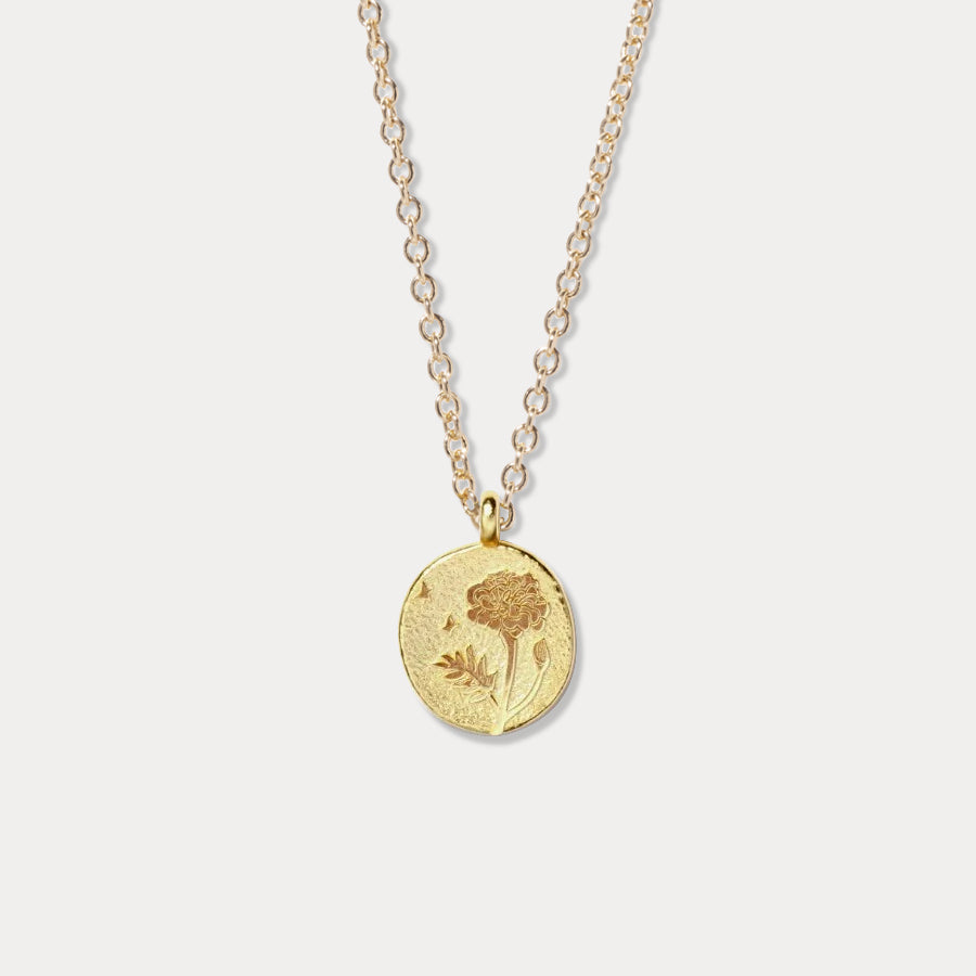Marigold Necklace - October Birth Flower