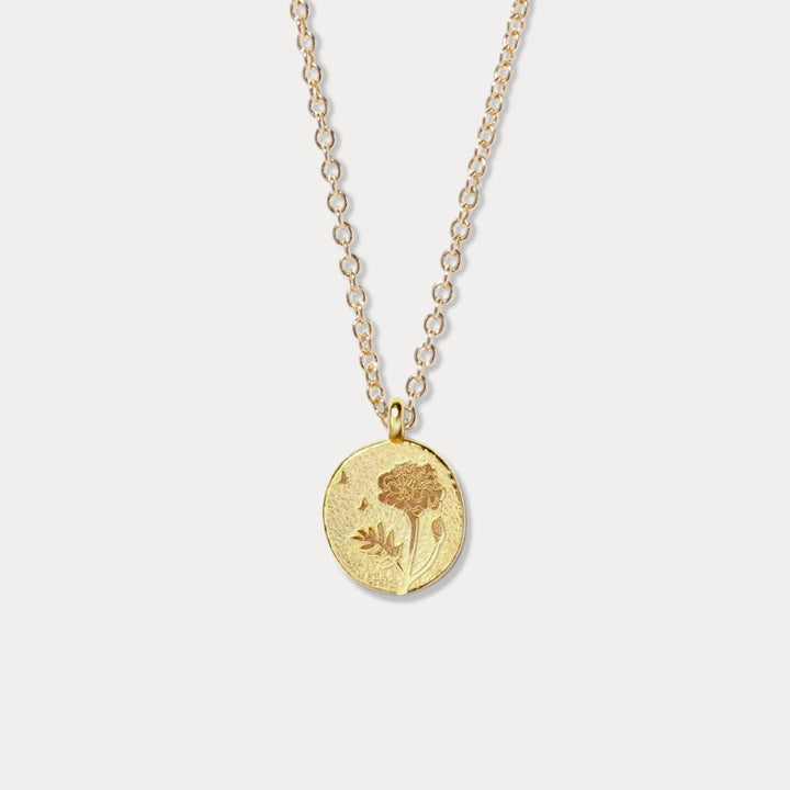 Marigold Necklace - October Birth Flower