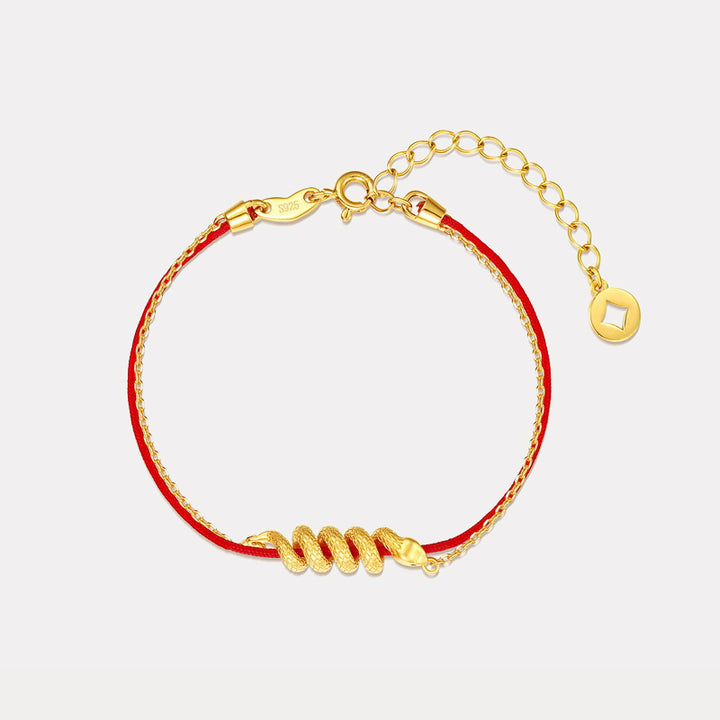 Snake Zodiac Red String Bracelet