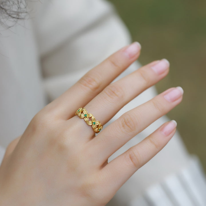 Four Leaf Clover Petal Ring