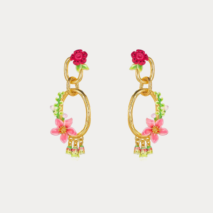 Tropical Flower Dangle Earrings