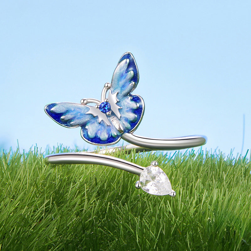 Blue Butterfly Ring