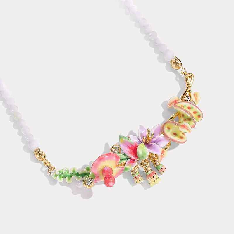 Tropical Flower Beads Necklace