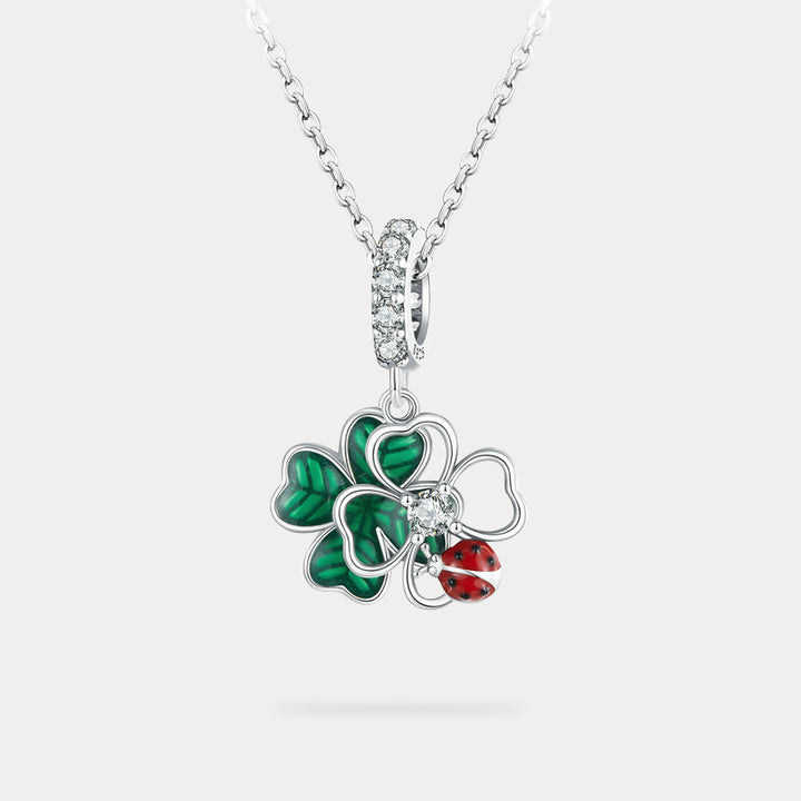 Four Leaf Clover Ladybug Necklace