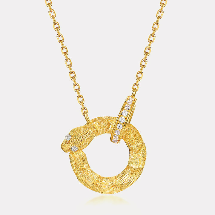 Selenichast Snake Circle Zodiac Necklace