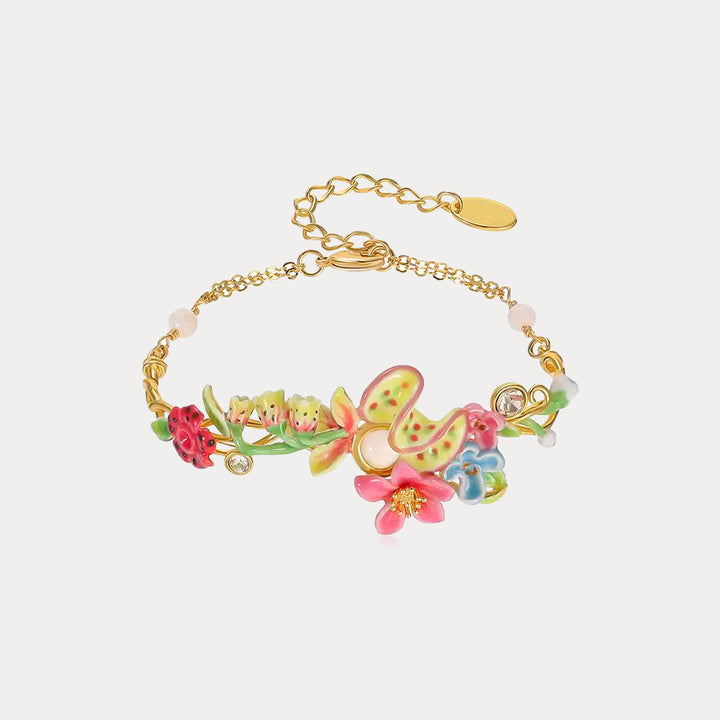 Tropical Flower Half Bracelet