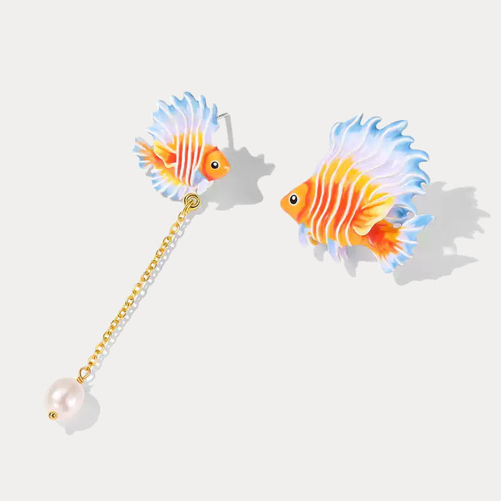 Fish Asymmetrical Earrings