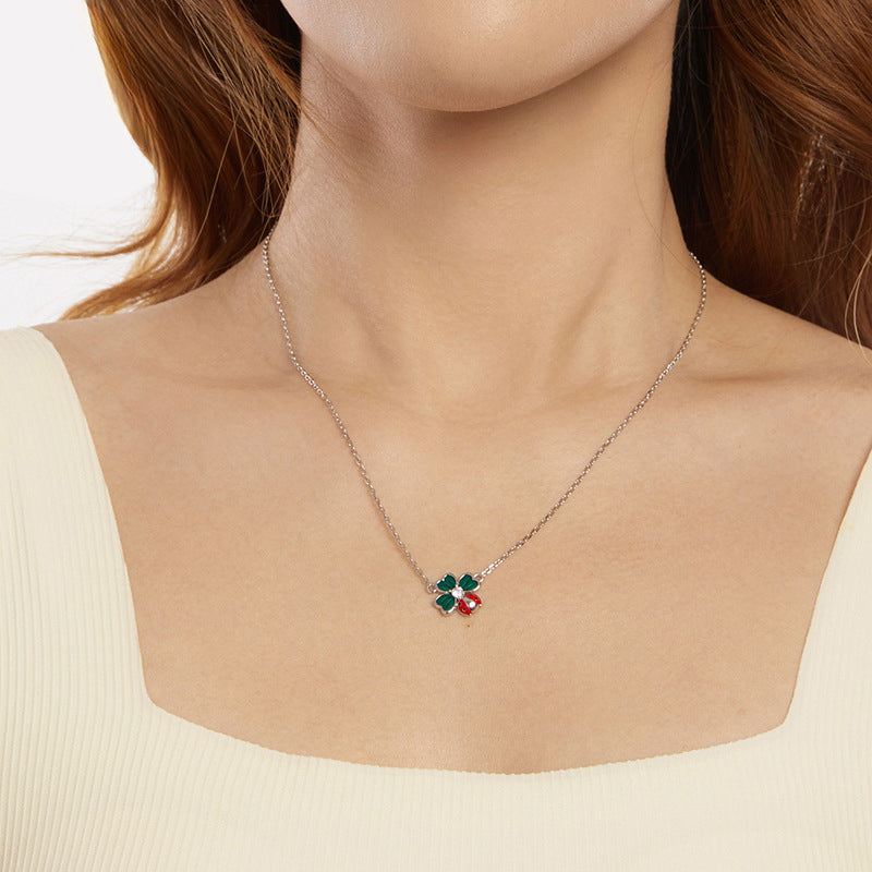 Four Leaf Clover Ladybug Necklace