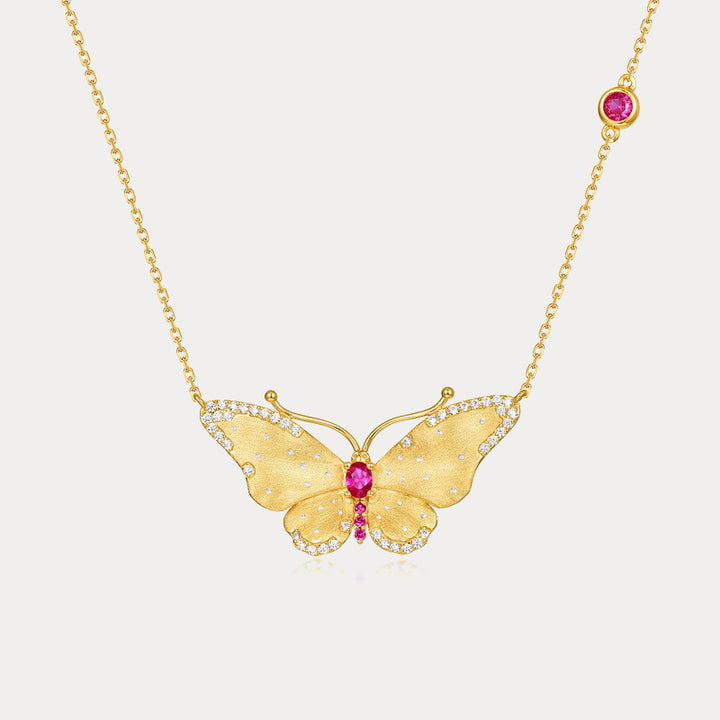 Brushed Butterfly Necklace