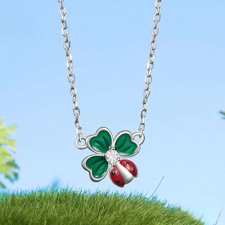 Four Leaf Clover Ladybug Necklace