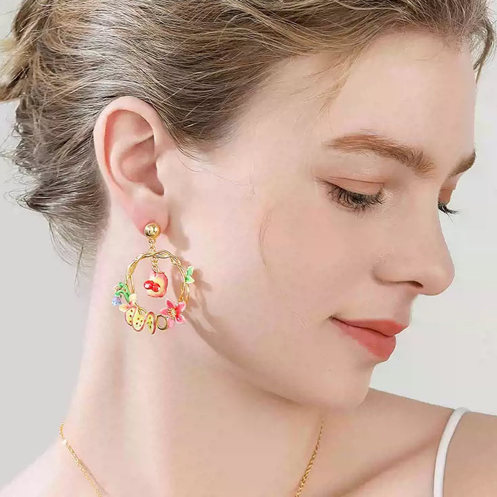 Tropical Flower Dangle Earrings