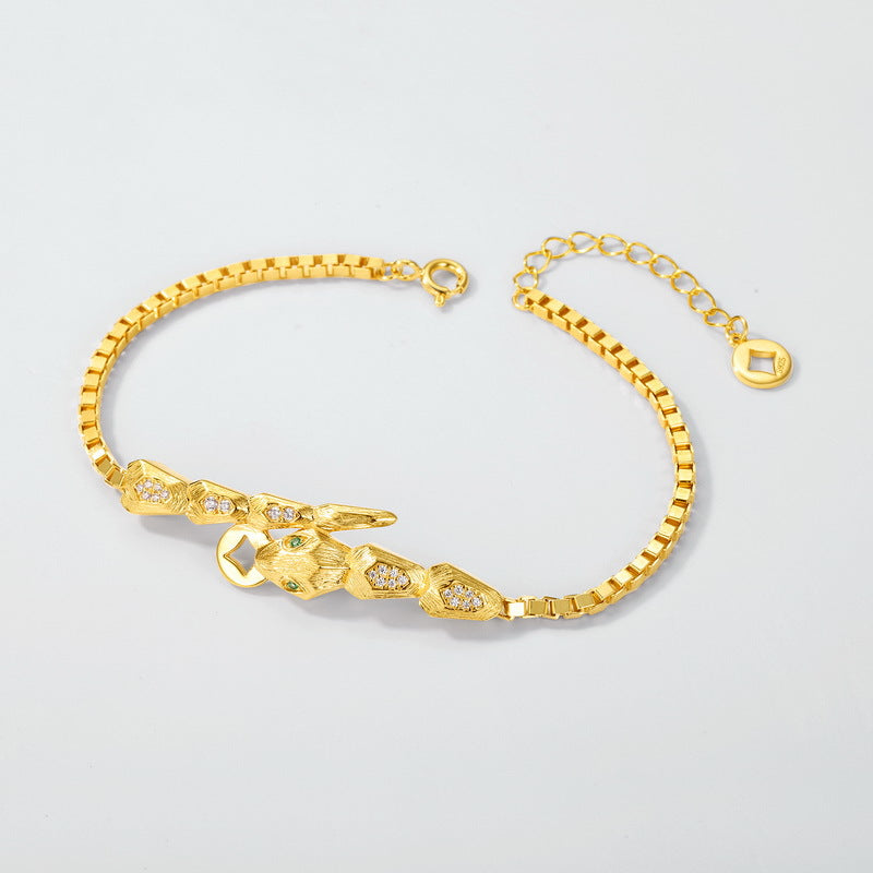 Snake Zodiac Coin Bracelet