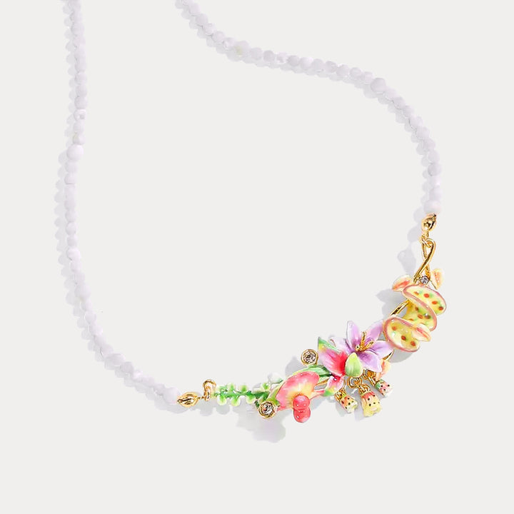 Tropical Flower Beads Necklace