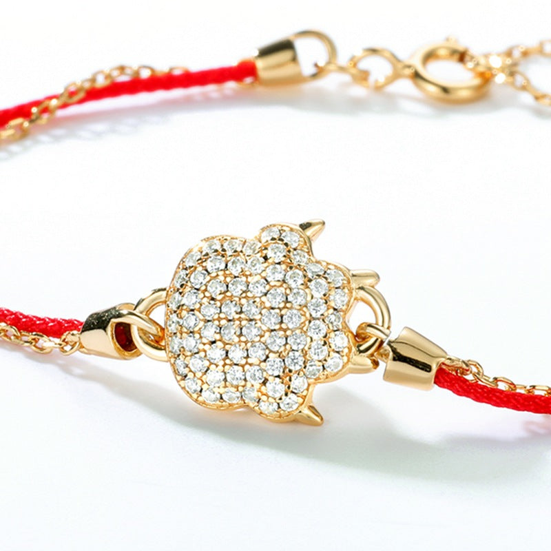 Tiger Zodiac Red String Bracelet