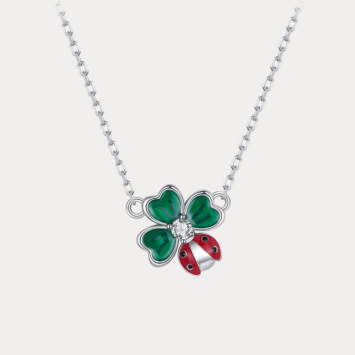 Four Leaf Clover Ladybug Necklace