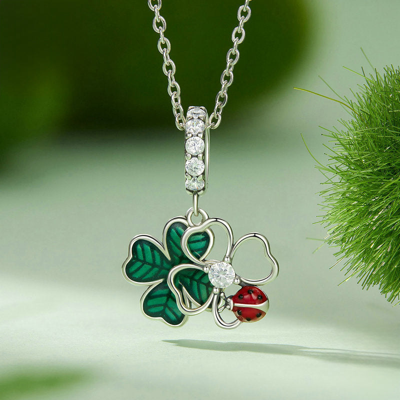 Four Leaf Clover Ladybug Necklace