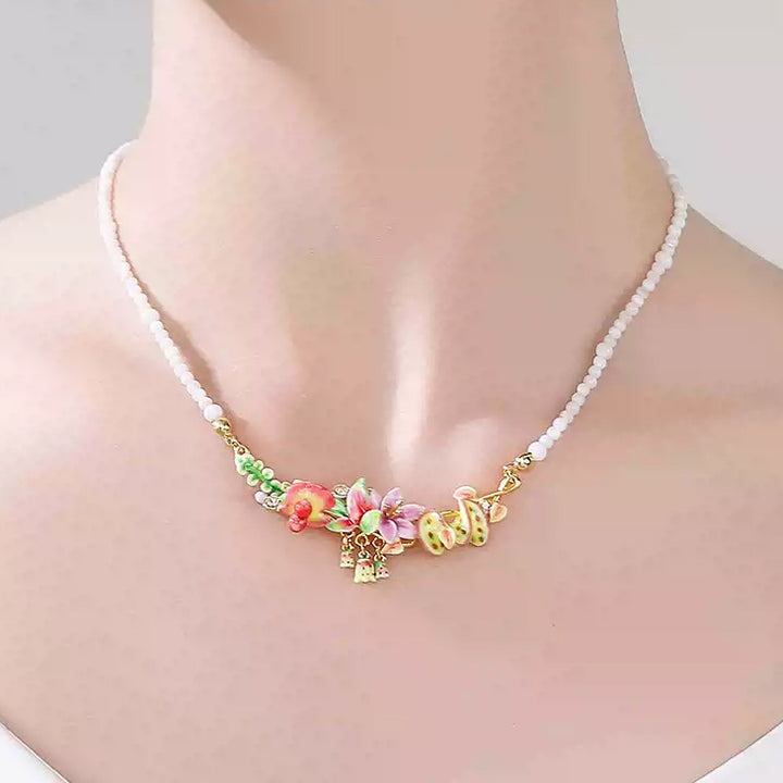 Tropical Flower Beads Necklace