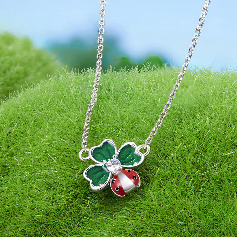 Four Leaf Clover Ladybug Necklace