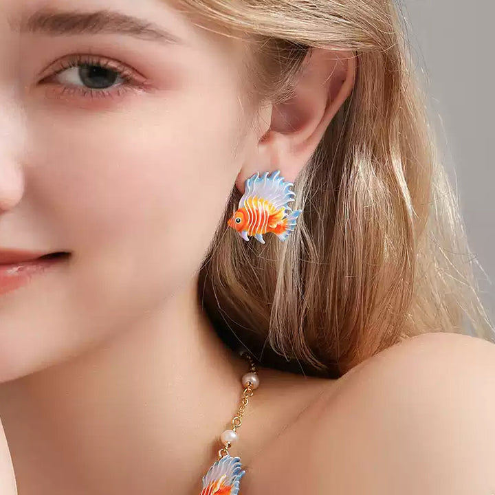 Fish Asymmetrical Earrings