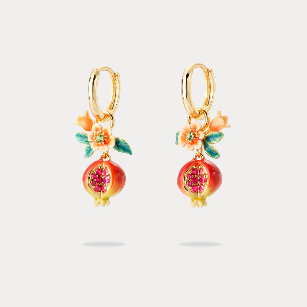 Selenichast Pomegranate Flower Earrings