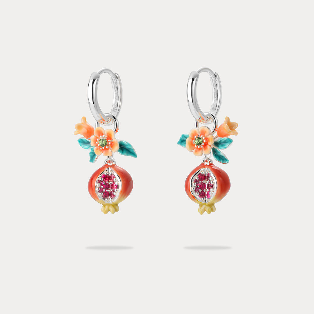 Selenichast Pomegranate Flower Sliver Earrings