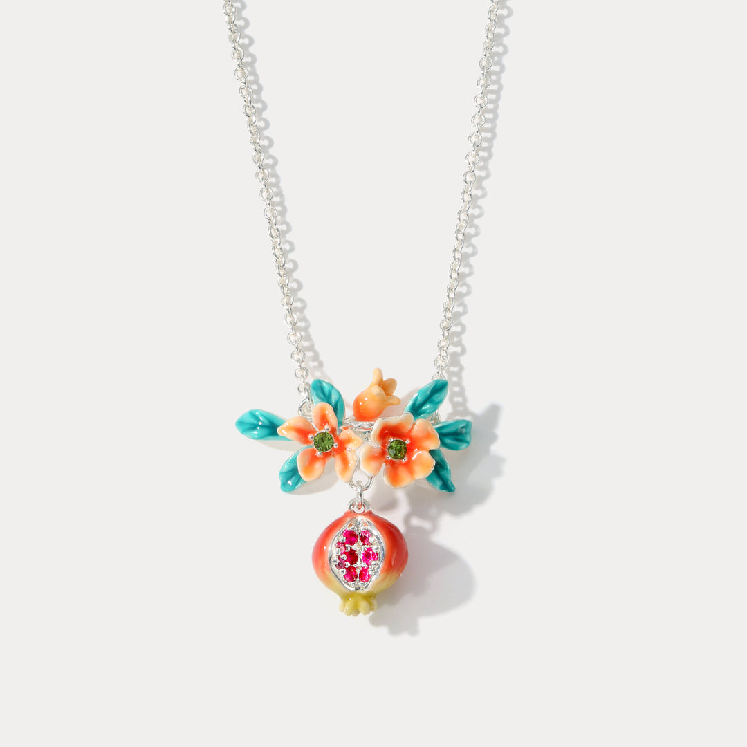 Selenichast Pomegranate Flower Sliver Necklace