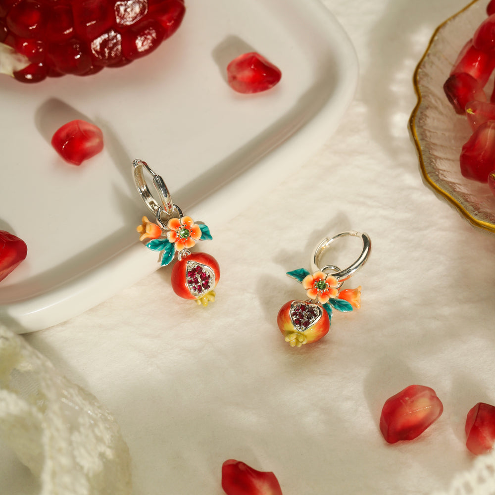 Pomegranate Sliver Earrings