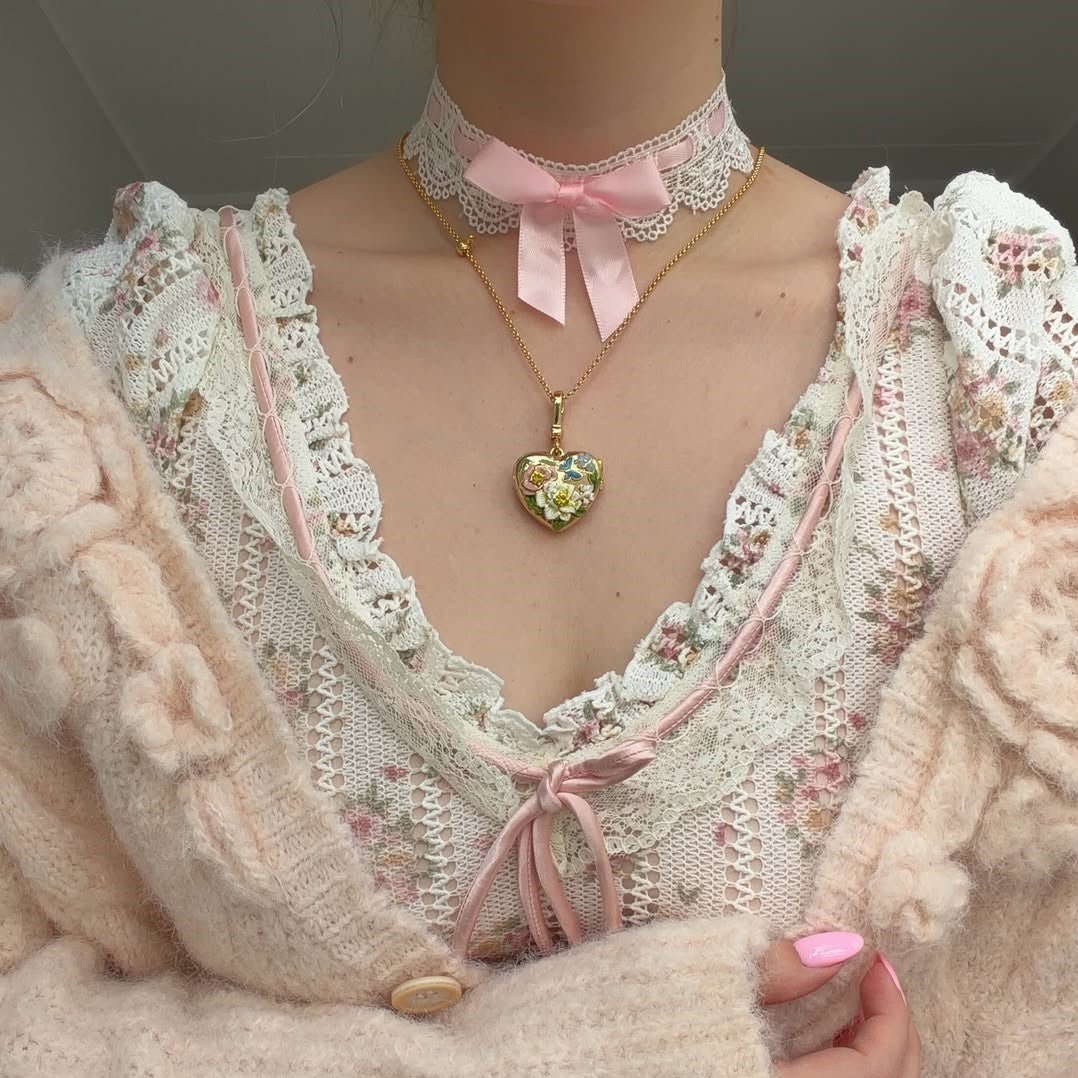 Flower Heart Personalized Locket Necklace