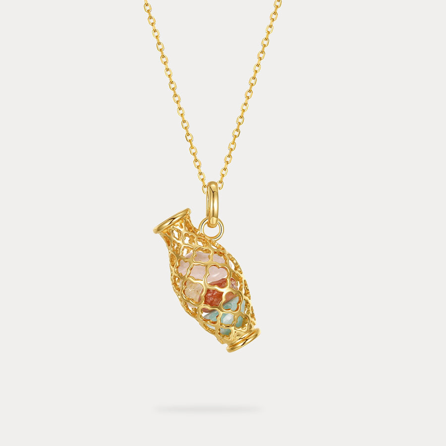 Gold Hollow Amphora Necklace
