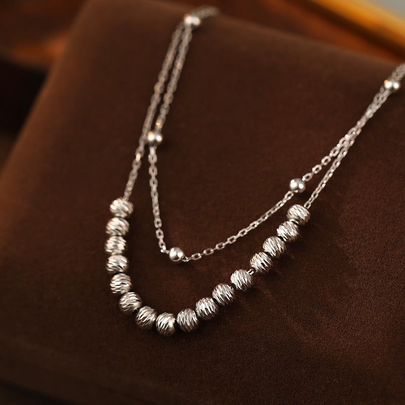 Selenichast Silver Beaded Anklet 