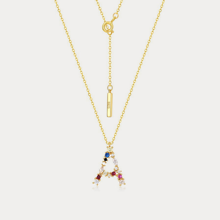 Selenichast Gold Initial Necklace Letter A Necklace