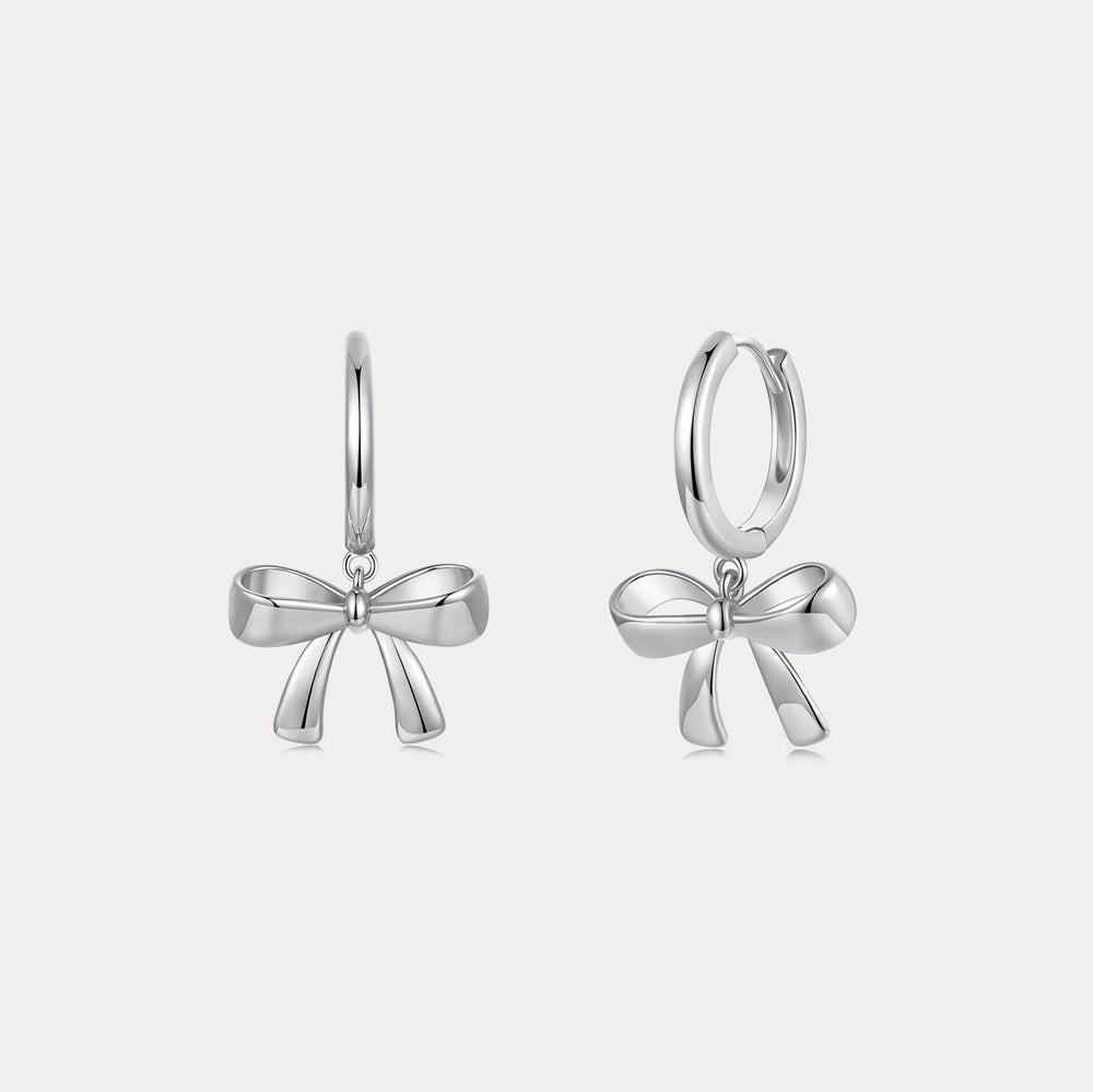 Selenichast Silver Bow Earrings