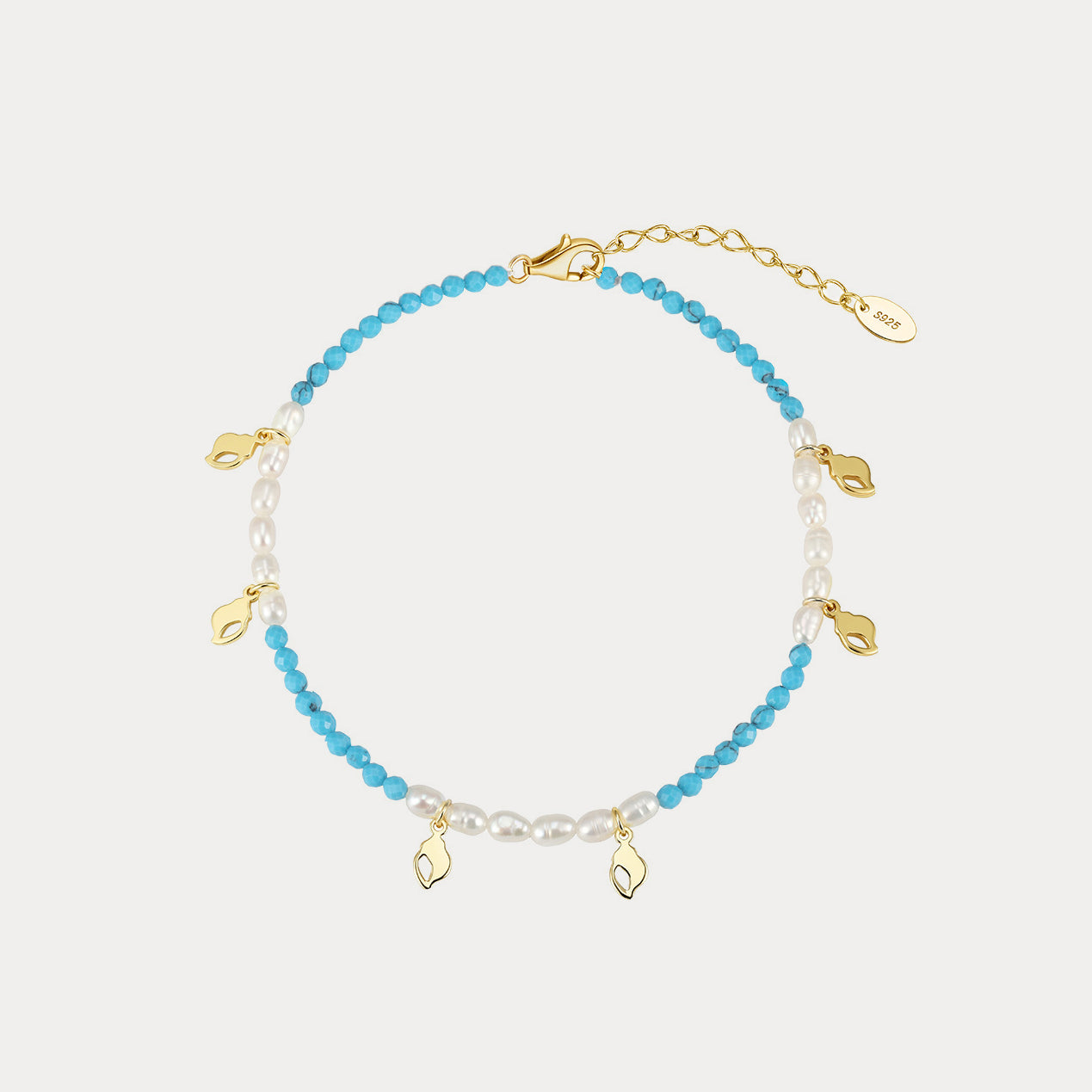 Selenichast Turquoise and Pearl Anklet
