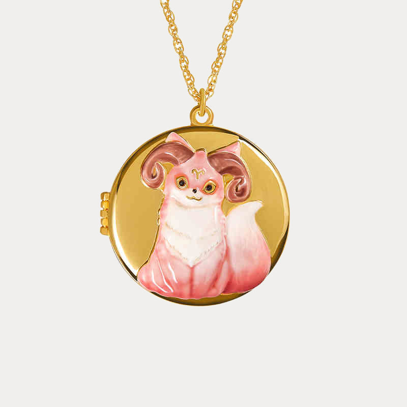 Selenichast Fox Constellation Locket Necklace