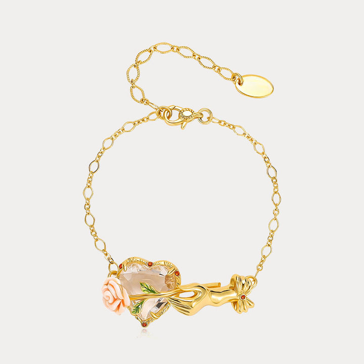 Champagne Rose Heart Bracelet