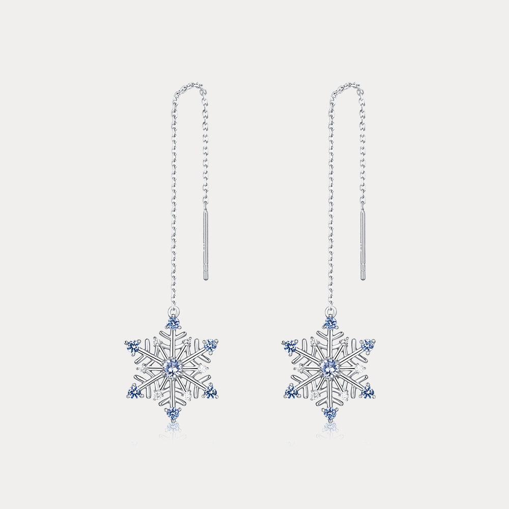 Selenichast Christmas Snowflake Drop Earrings