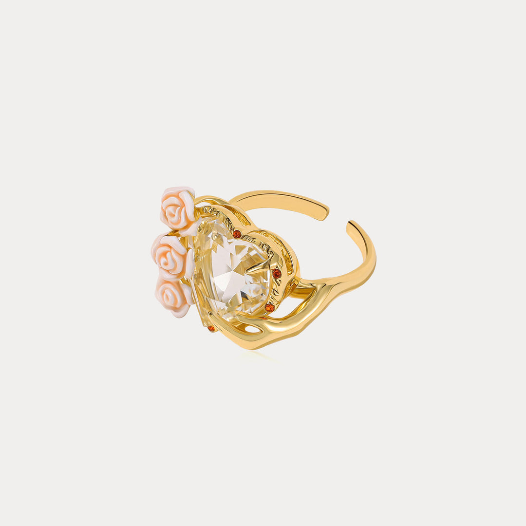 Champagne Rose Heart Ring