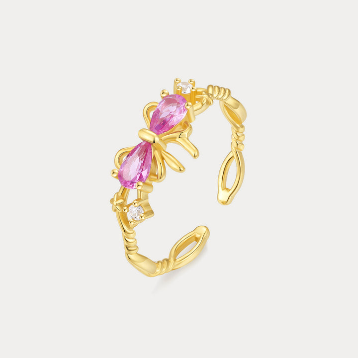 Selenichast Pink Bow Ring