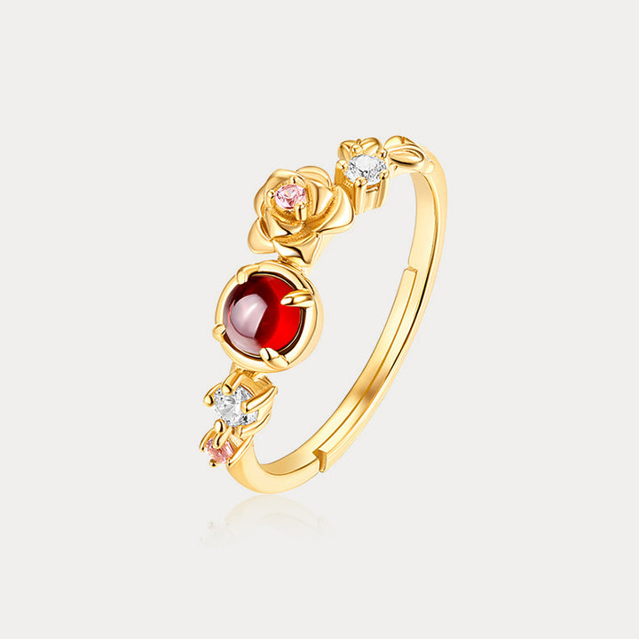 Selenichast Rose Garnet Ring