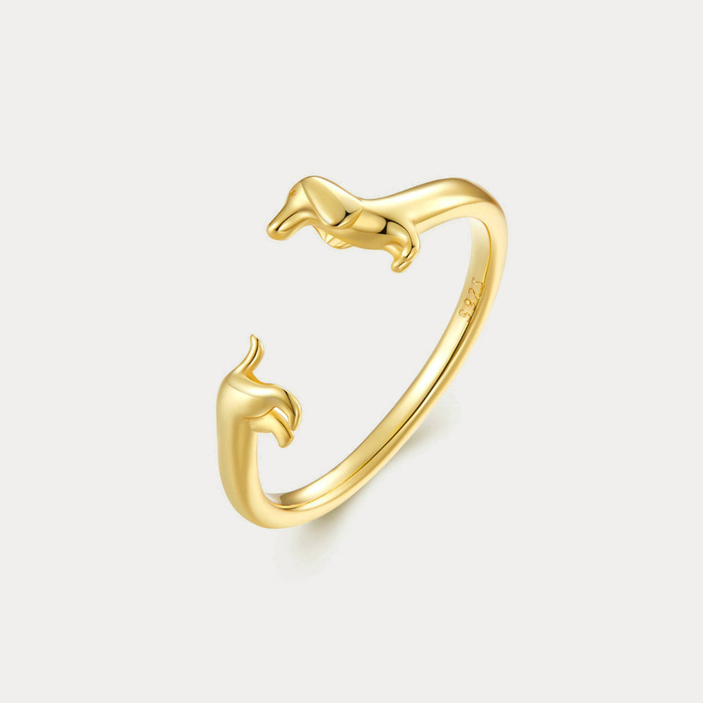 Gold Dachshund Ring Selenichast 