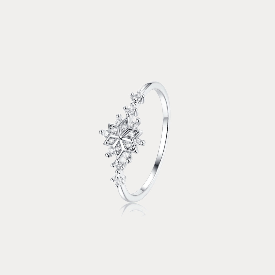 Selenichast Snowflake Diamond Silver Ring