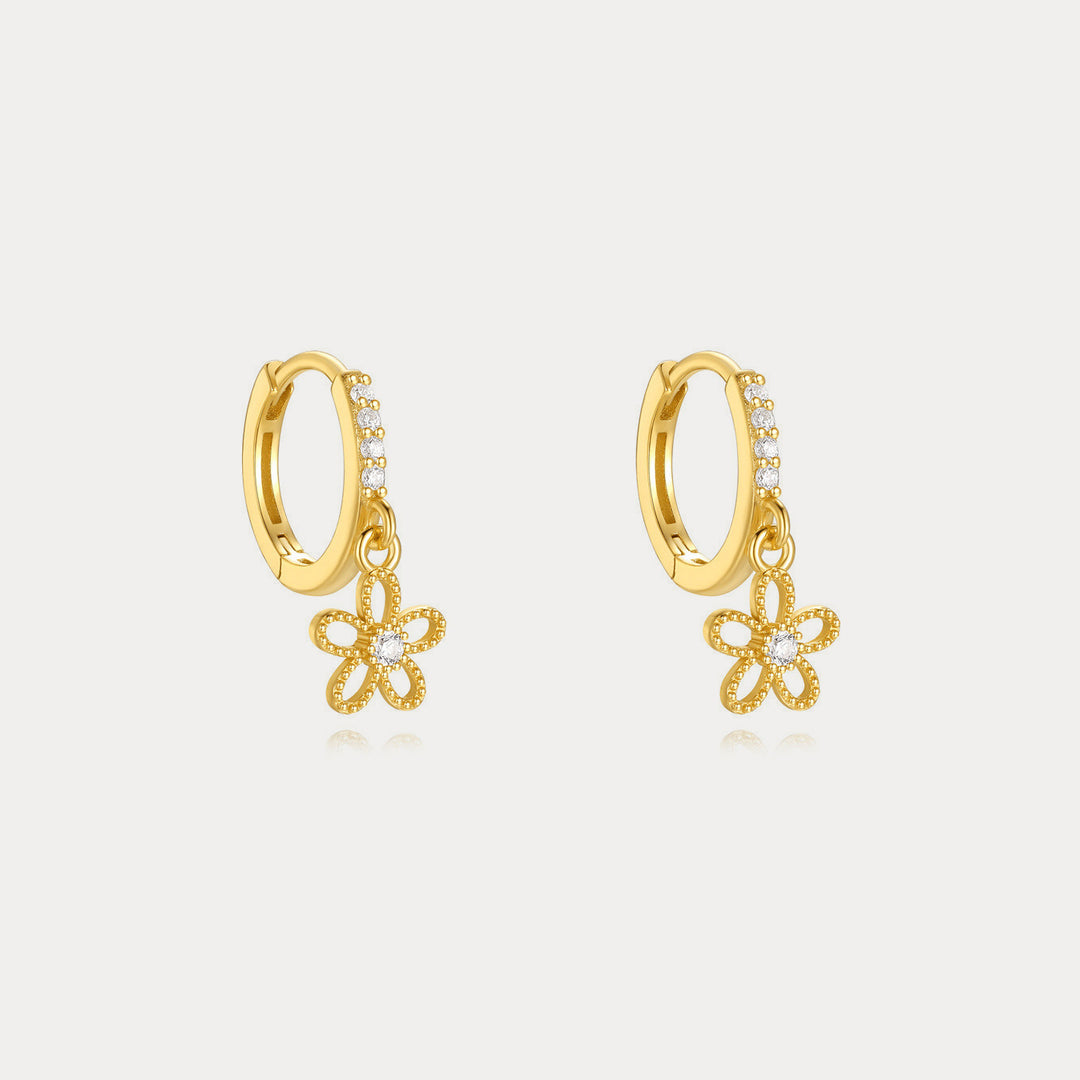 Selenichast Flower Huggie Earrings