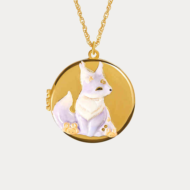 Selenichast Fox Constellation Locket Necklace