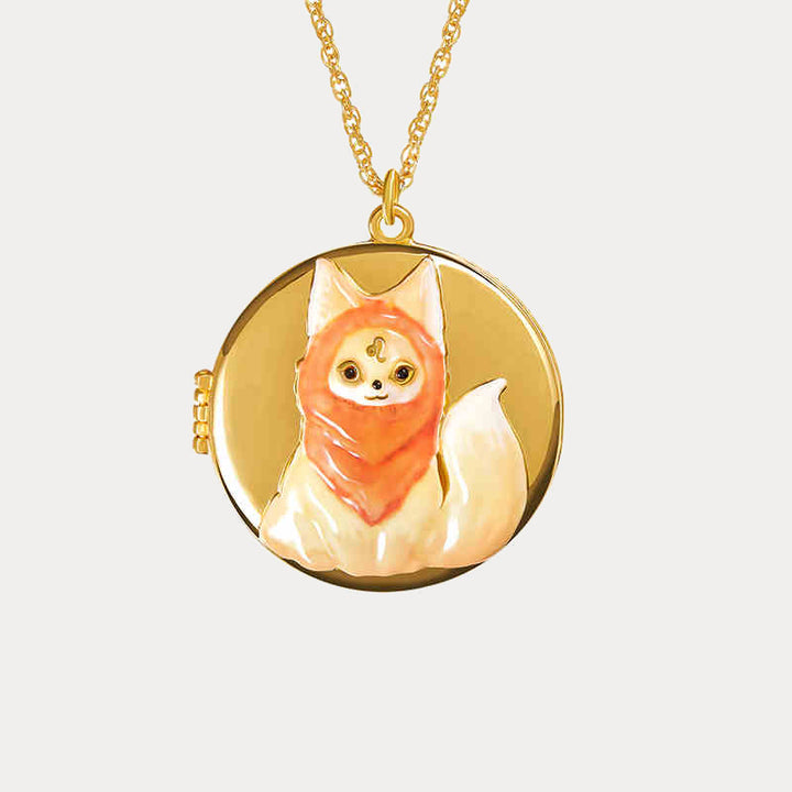 Fox Constellation Locket Necklace