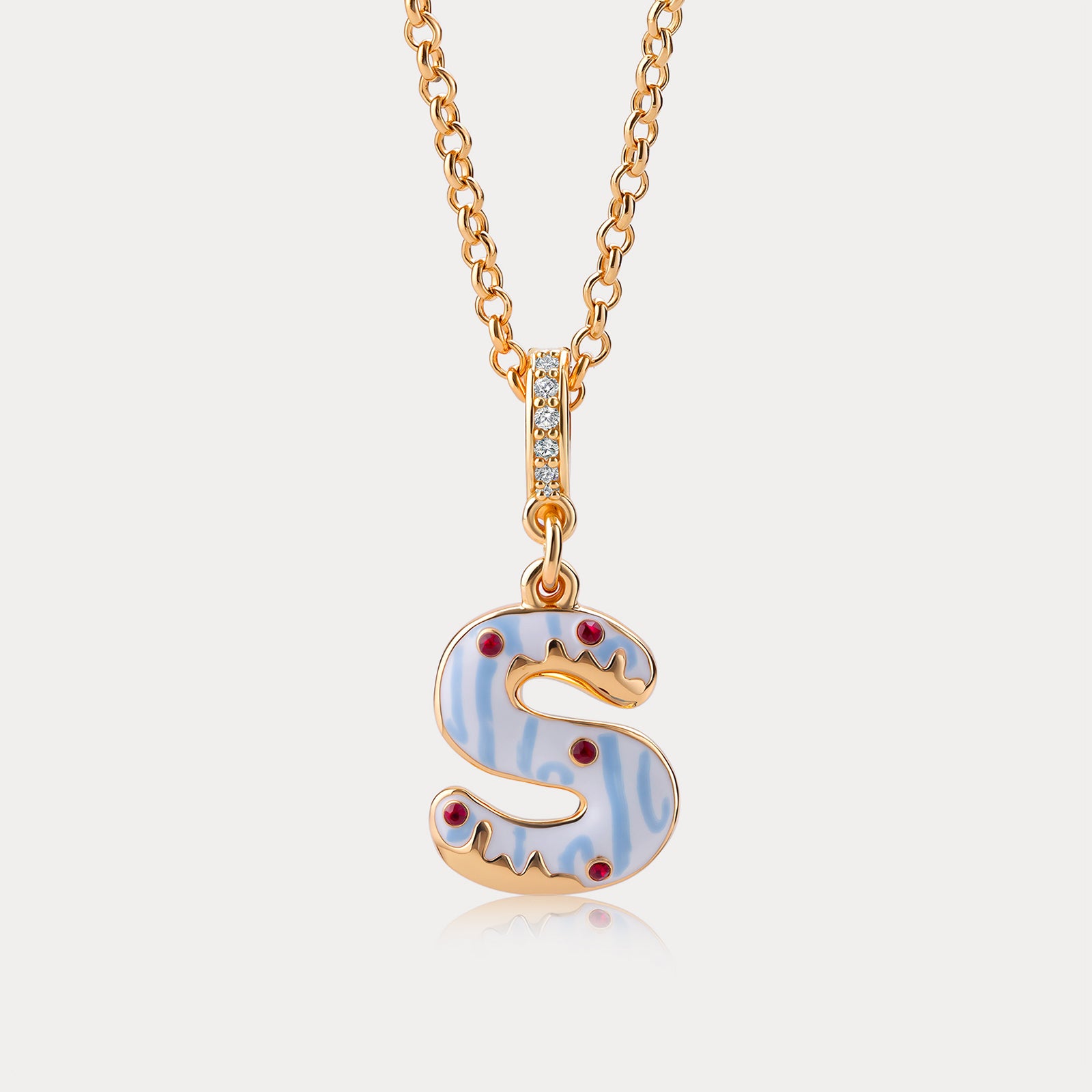 Selenichast Christmas Letter S Necklace