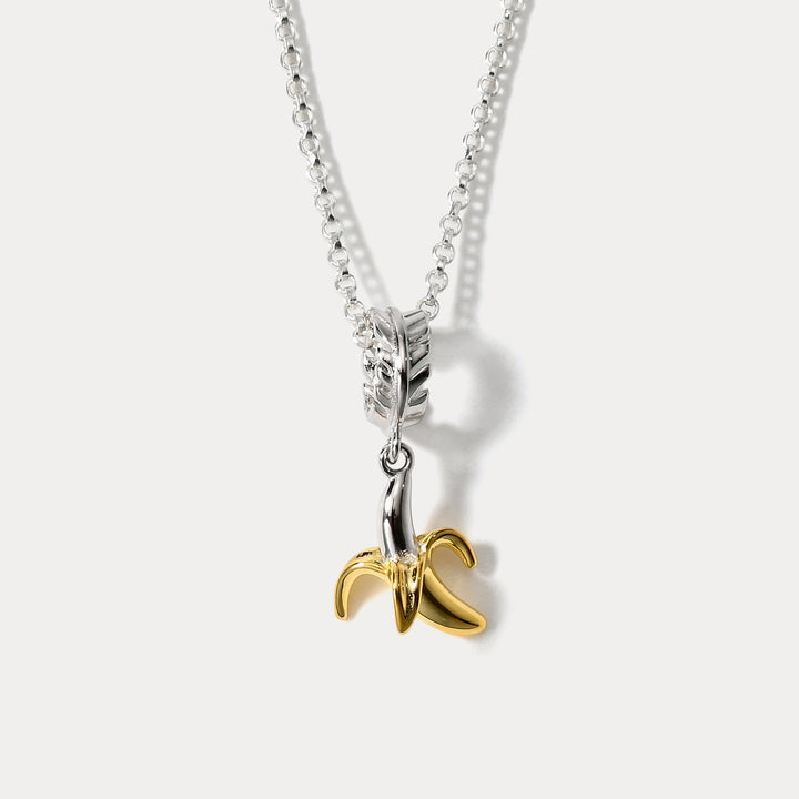 Silver Banana Pendant Necklace