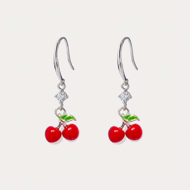 Silver Cherry Earrings