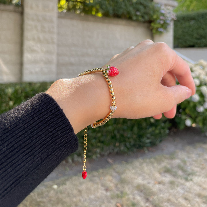 Bracciale di smalto alla fragola