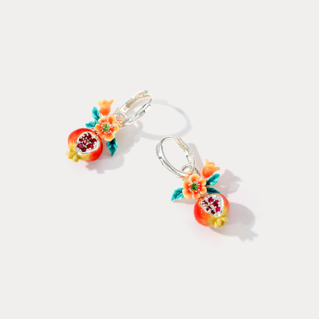 Sliver Pomegranate Earrings